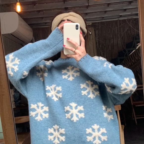 K.S be your style Snowflake warm Sweater - Picture 1 of 7